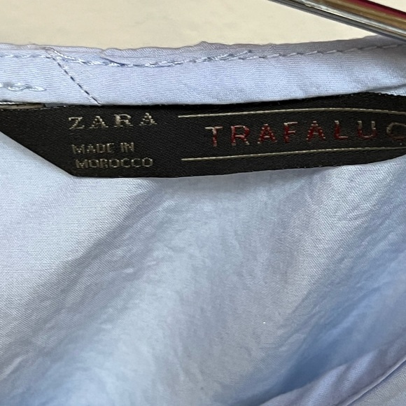 Zara Trafaluc One-piece Layered Light Blue and Brown Blouse - Picture 7 of 12